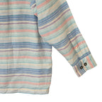 Tommy Bahama Shirt Men's XL Sand Linen Los Bellos Stripe Baja Bright Peach