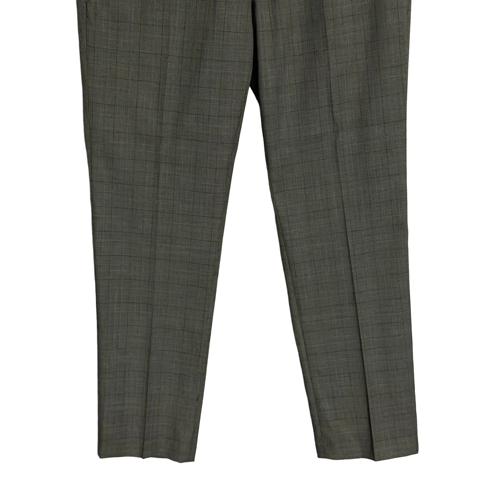 Kenneth Cole Dress Pants Men's 32"x29" Stretch Slim Fit Heather Gray Plaid