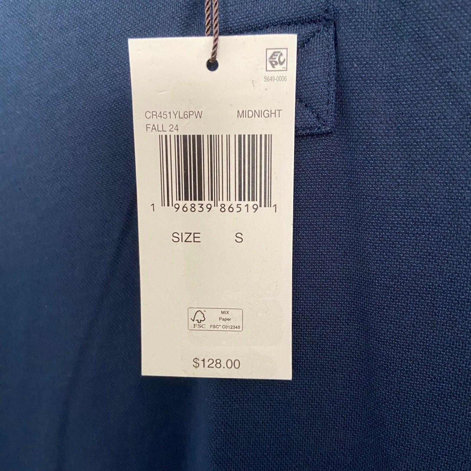 Michael Kors Polo Shirt Hoodie Men's Small Pima Cotton Stretch Dark Blue NEW