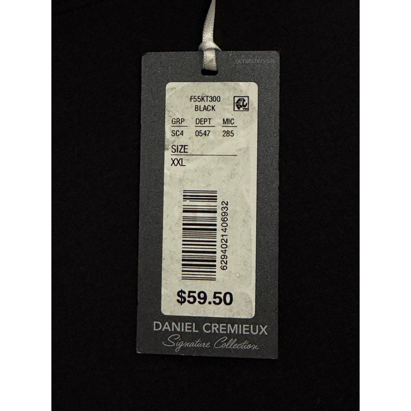 Daniel Cremieux Mock Neck Shirt Signature Solid Interlock Men's XXL Black