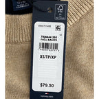 Tommy Hilfiger Sweater Men's XS Signature Crew Neck Embroidered Logo Beige