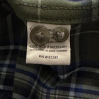 Mizzen+Main Men's XL Trim Fit City Flannel Twill Shirt Olive Thomas Plaid