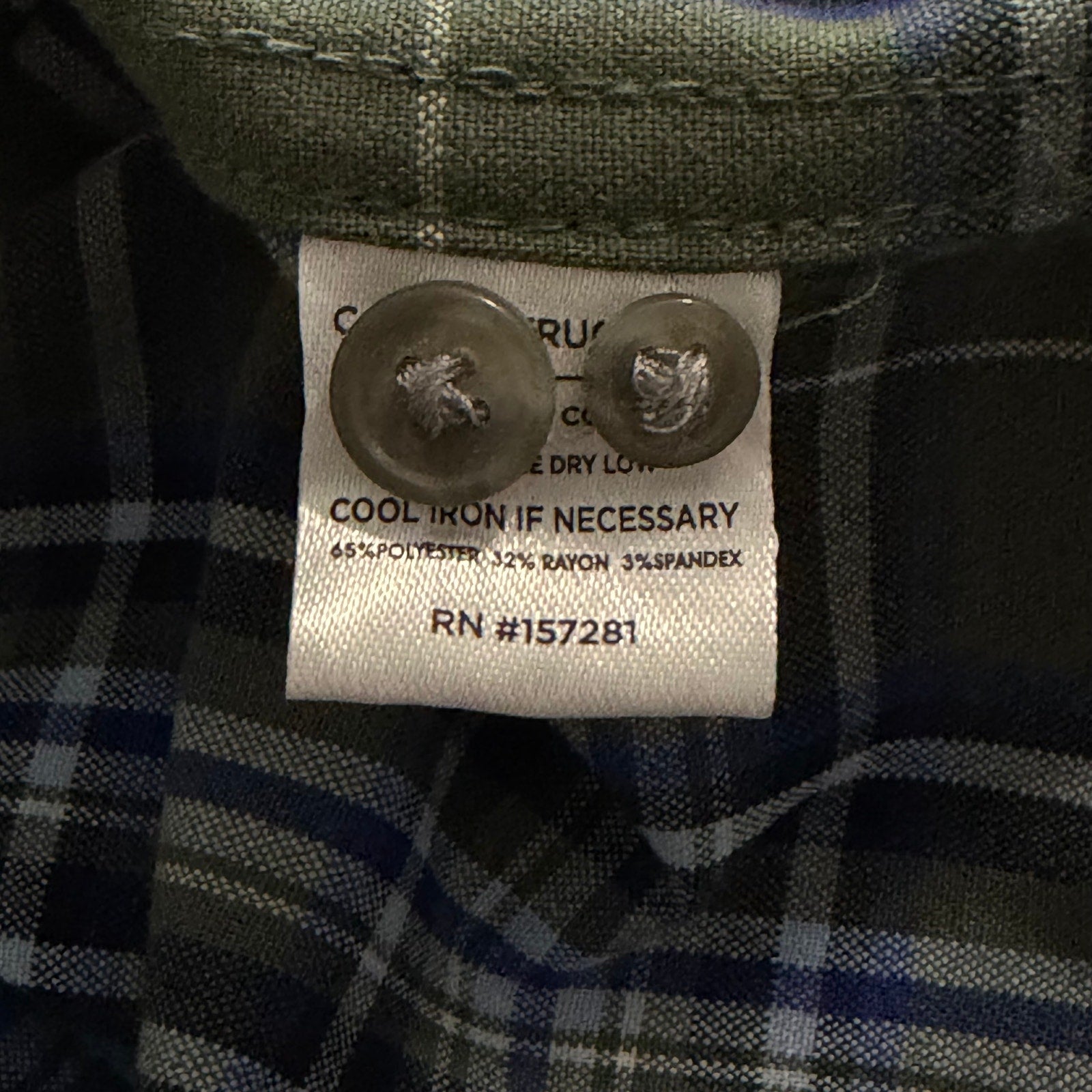 Mizzen+Main Men's XL Trim Fit City Flannel Twill Shirt Olive Thomas Plaid