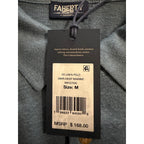 Faherty Polo Shirt Men's Medium Reserve Short Sleeve Linen Deep Marine Blue