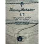 Tommy Bahama Henley Men's Large Short Slv "Soleil Stripe Henley" Overcast