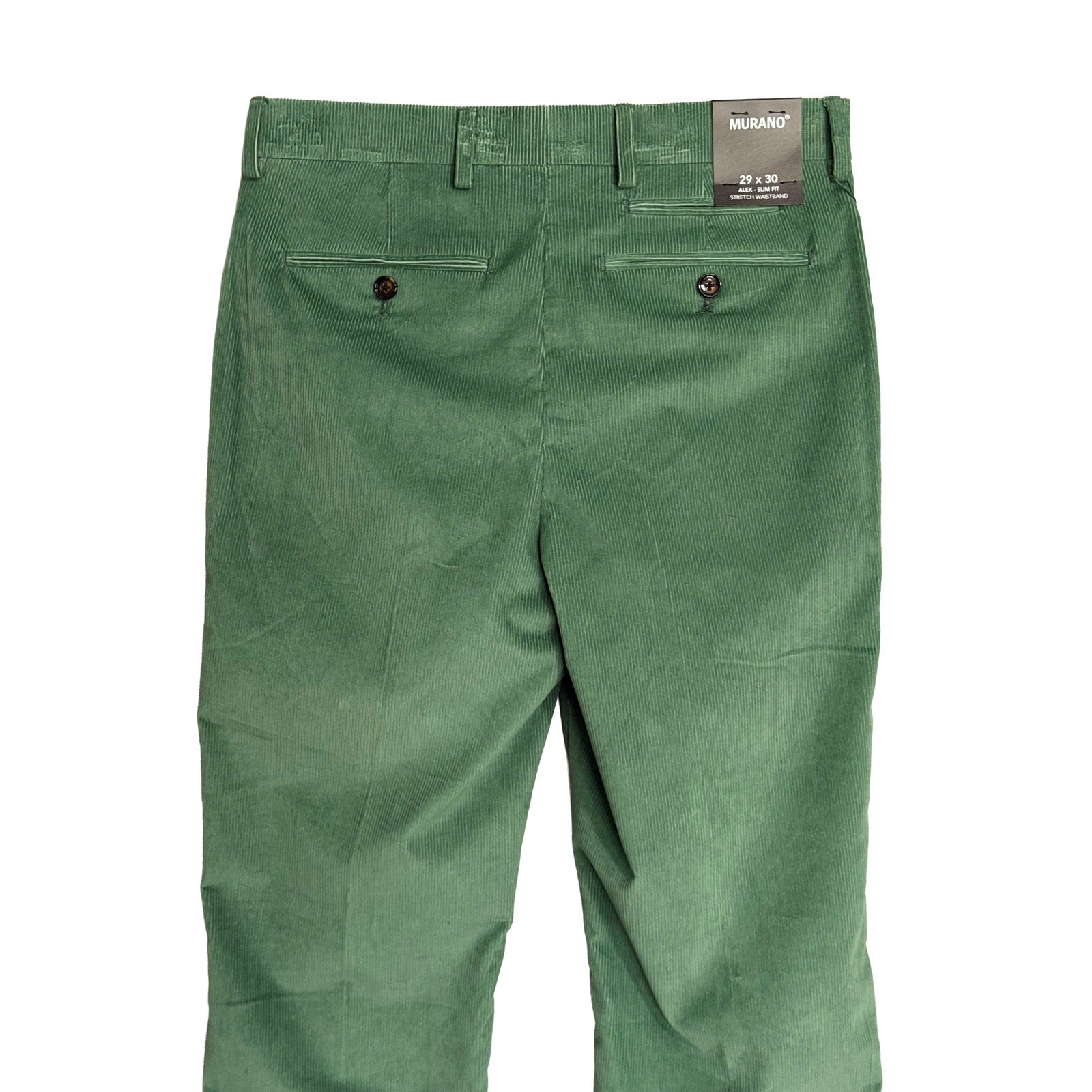 Murano Corduroy Pants Men's 29"x30" Alex Fit Stretch Fabric Pine Green
