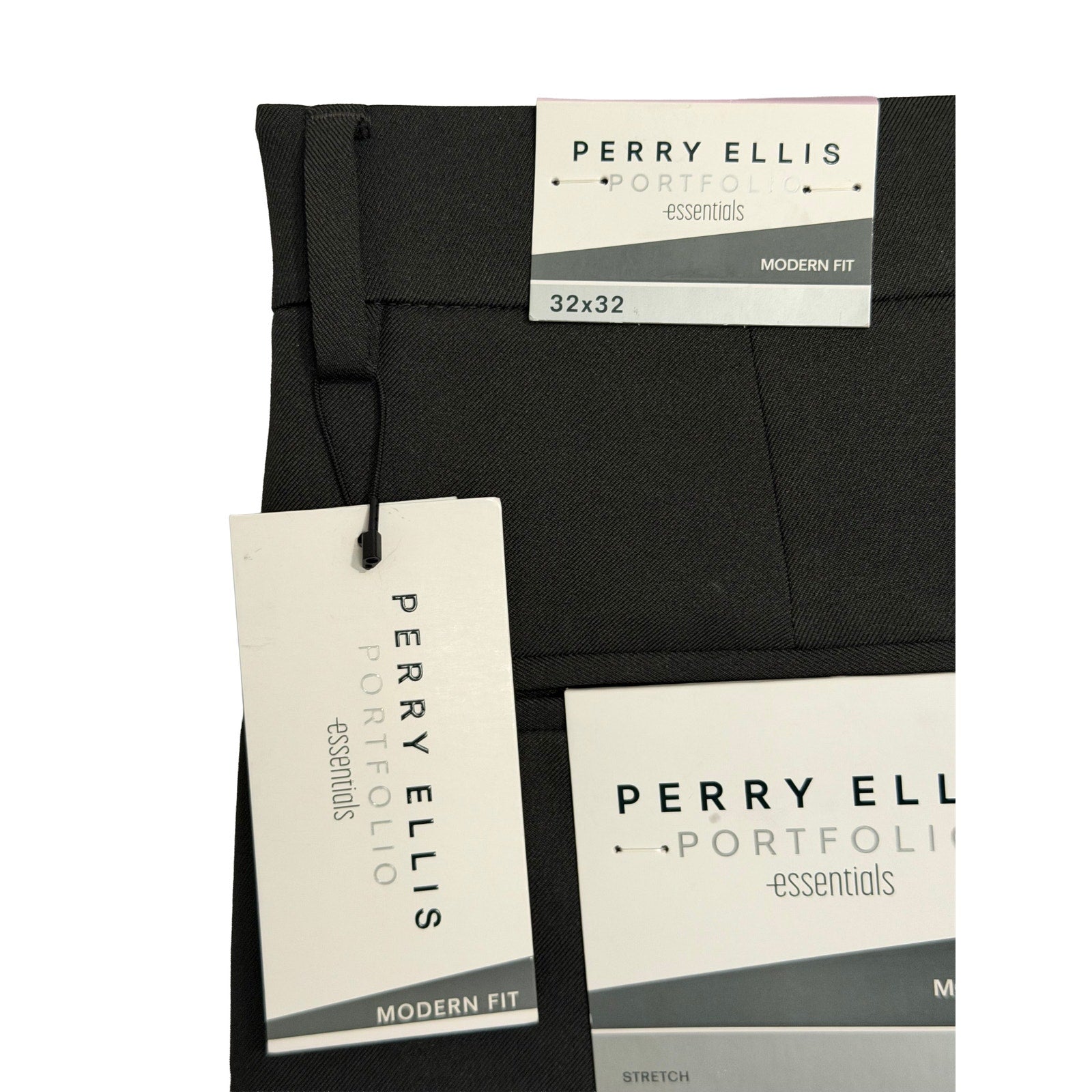 Perry Ellis Portfolio Pants Men's 32"x32" Dress Pants Modern Fit Charcoal