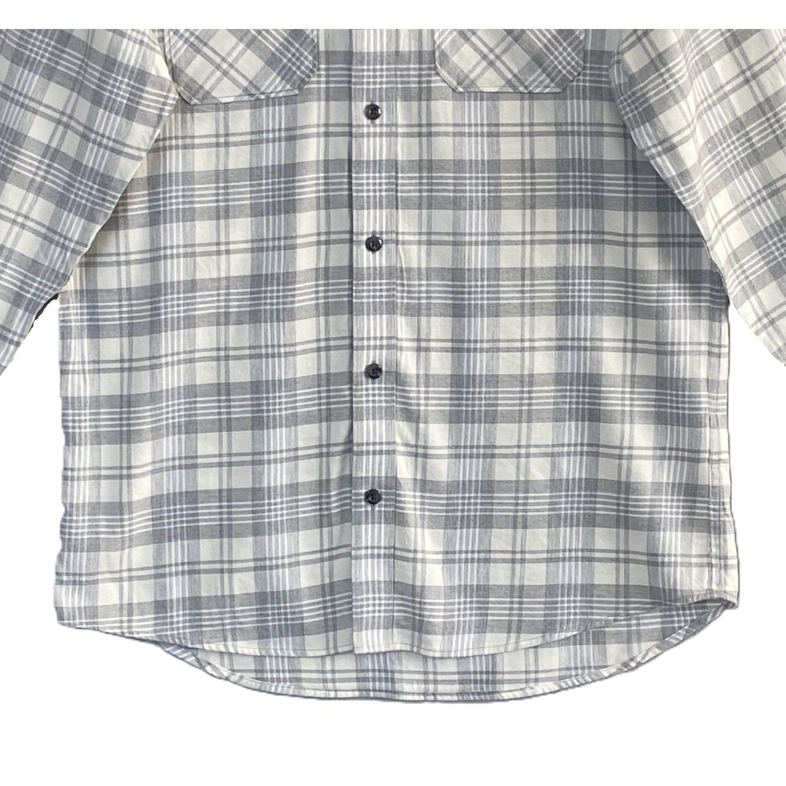 Travis Mathew Shirt Men's Small Cloud Collection Flannel Shirt Gray Plaid