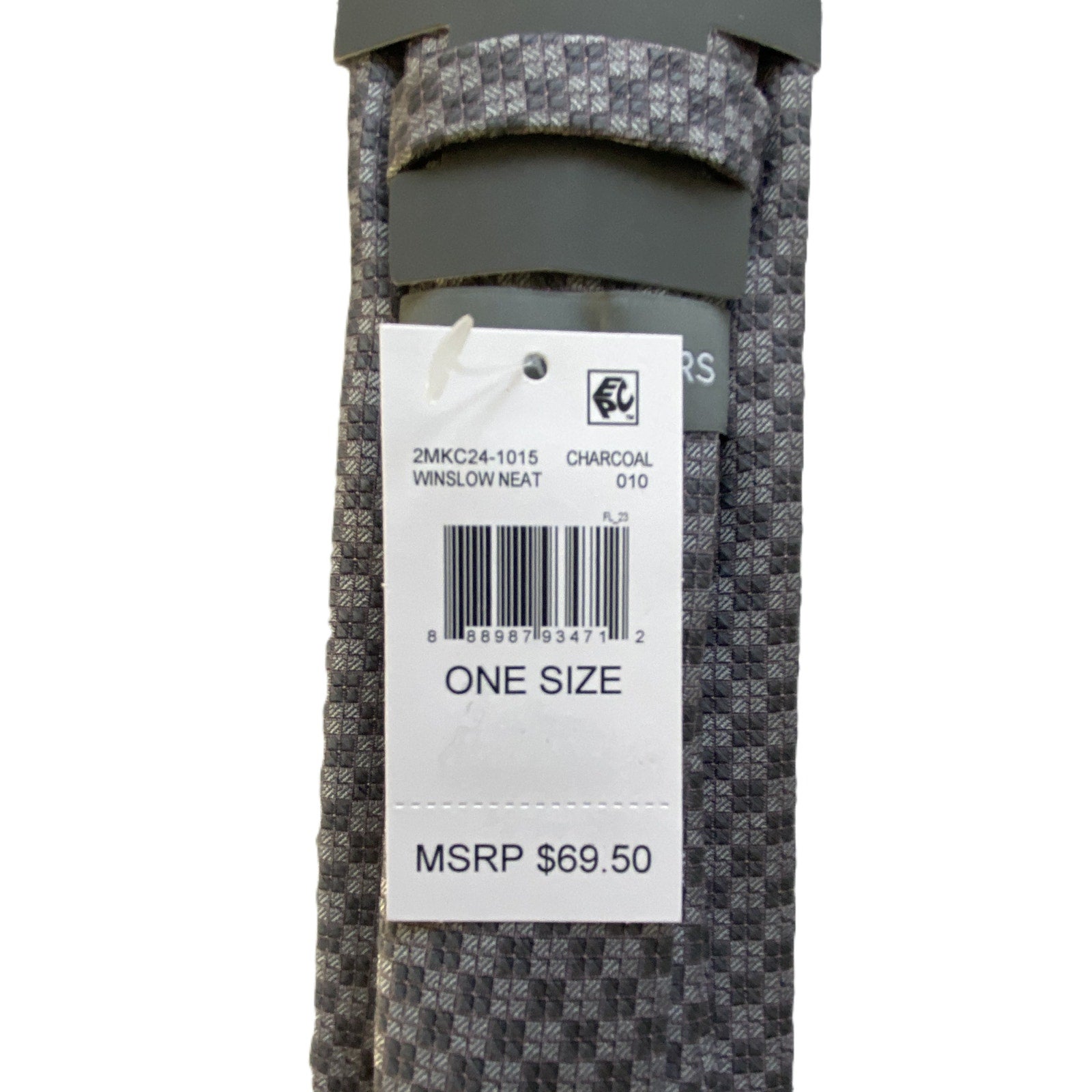 Michael Kors Necktie 3" Winslow Neat Gray Geo Standard Length Silk Blend