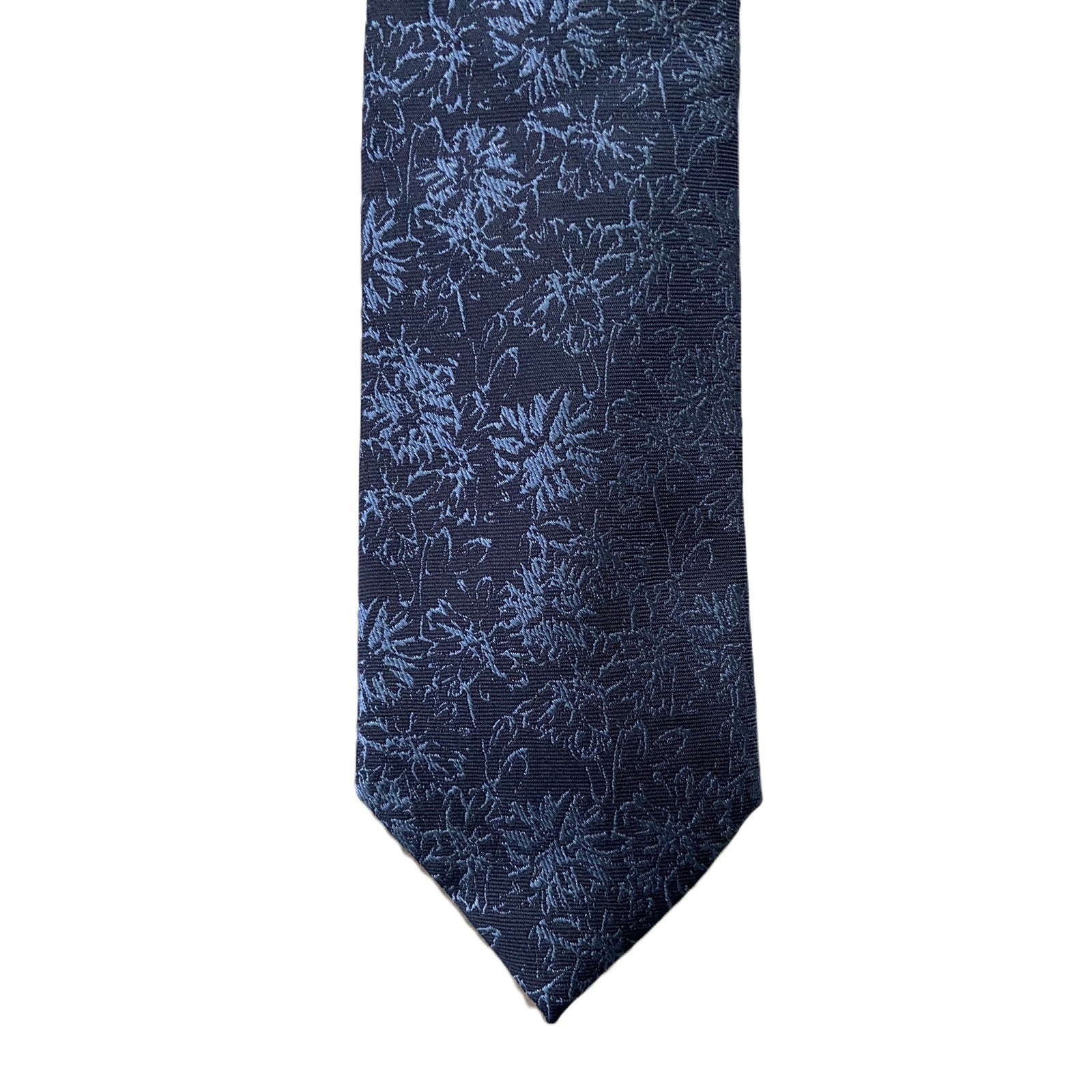 Michael Kors Necktie 3" Navy MK Floral Standard Length Silk Blend