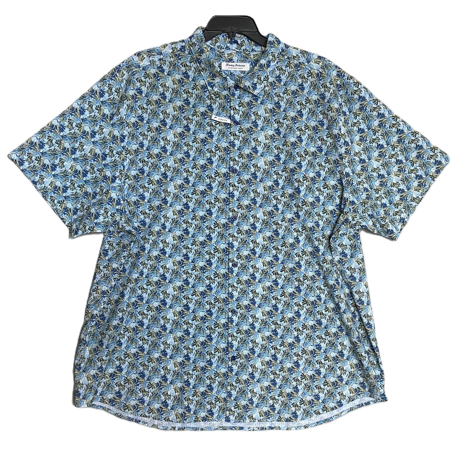 Tommy Bahama Shirt Men's 3XLT Big & Tall Bahama Coast Chico Palms Blue