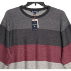 Daniel Cremieux Pullover Sweater Men's XL Fine Merino Wool Gray Burgundy