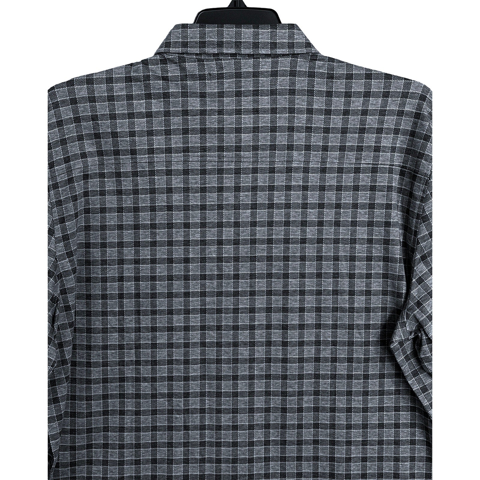 Johnston & Murphy Shirt Men's XL Long Sleeve Navy Gingham Pockets