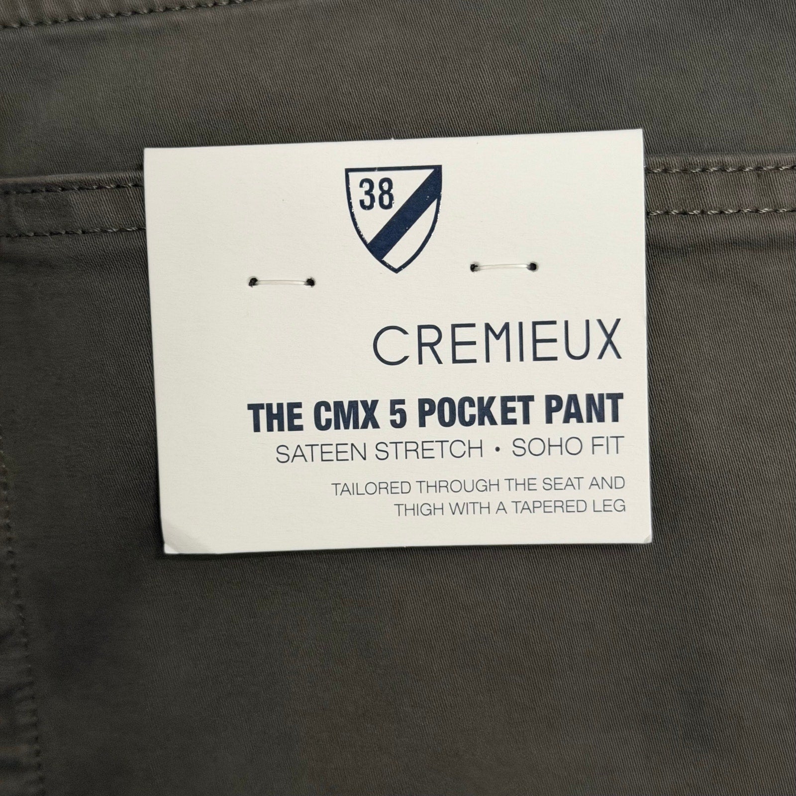 Daniel Cremieux Pant Men's 40"x30" CMX 5-Pocket Pant Sateen Stretch Dark Olive