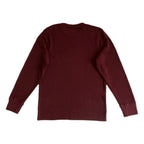 Tommy Hilfiger Tee Men's XL Long Sleeve Waffle-Knit Crew Neck Maroon