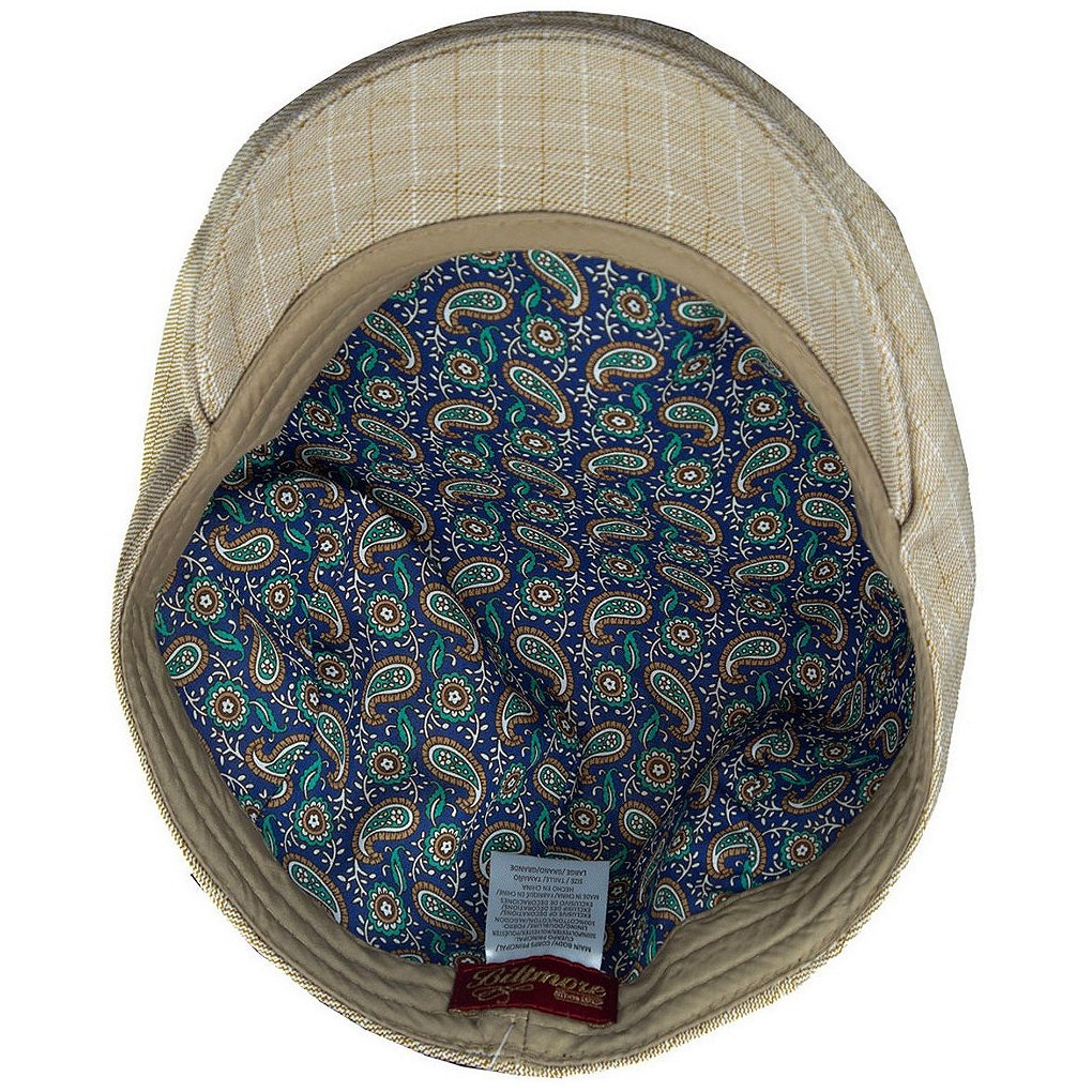 Biltmore Driver Newsboy Hat Tan Grid Large