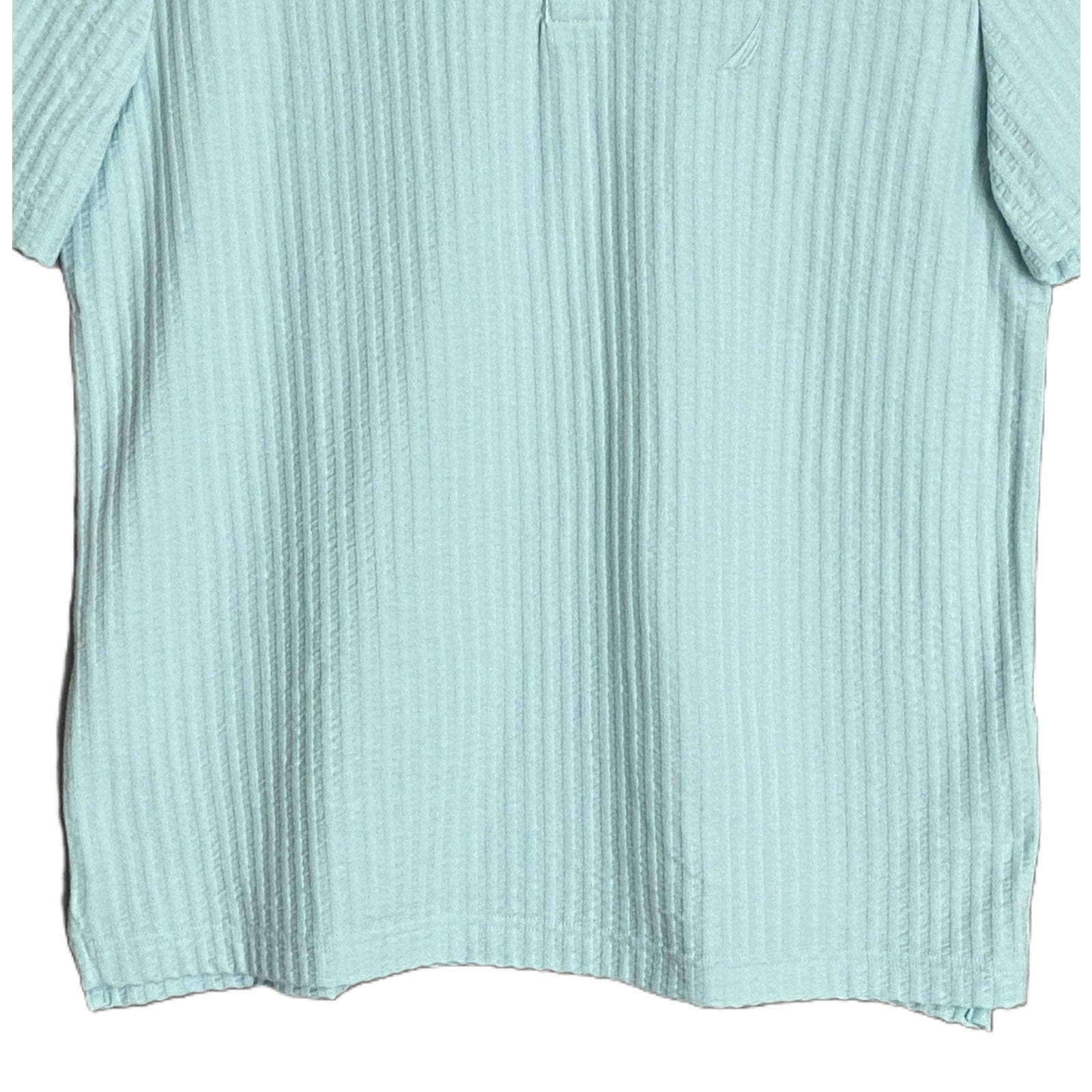 Nautica Men's Small Striped Short Sleeve Polo Shirt Seawater Blue