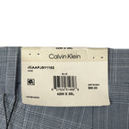 Calvin Klein Dress Pant Men's 42"x30" Slim Fit Flat Front Stretch Blue Plaid