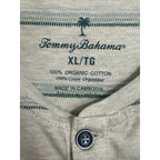 Tommy Bahama Henley Men's XL Short Sleeve "Soleil Stripe Henley" Overcast