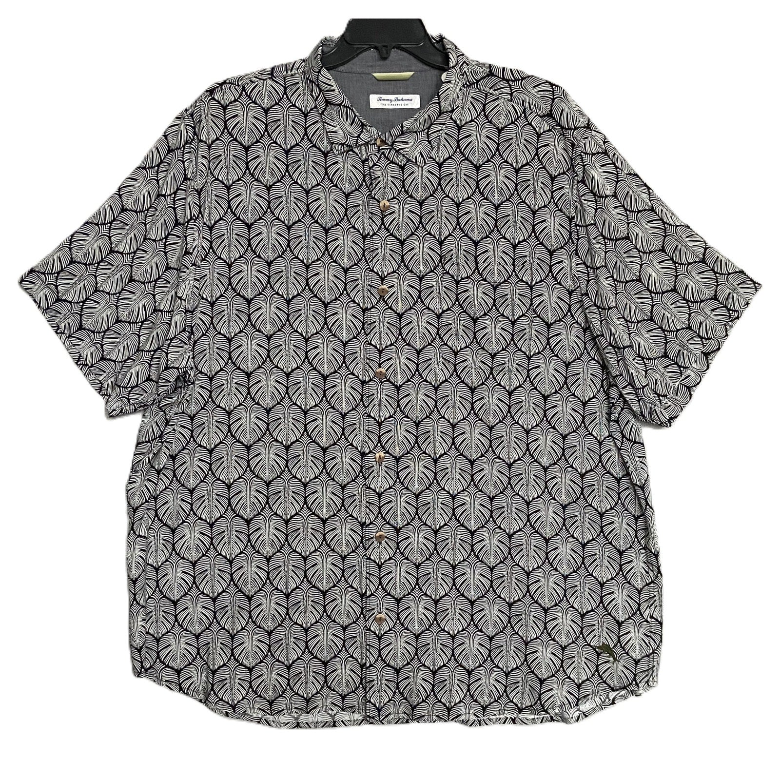 Tommy Bahama Shirt "The Veracruz Cay" Men's 3XLT Big & Tall Short Slv Black NEW