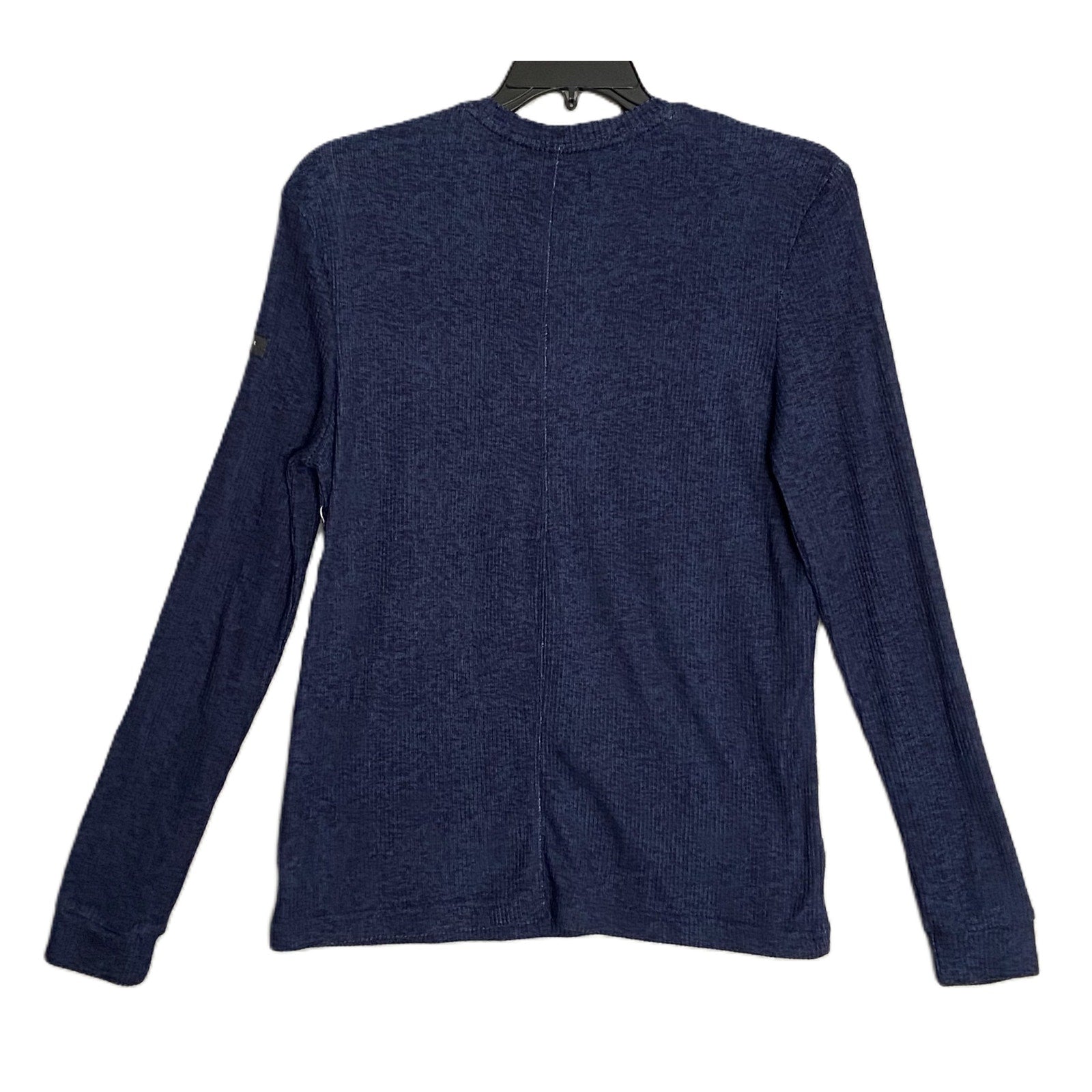 Ted Baker London T-Shirt Men's Small Ribbed Crew Neck Long Slv Navy Heather