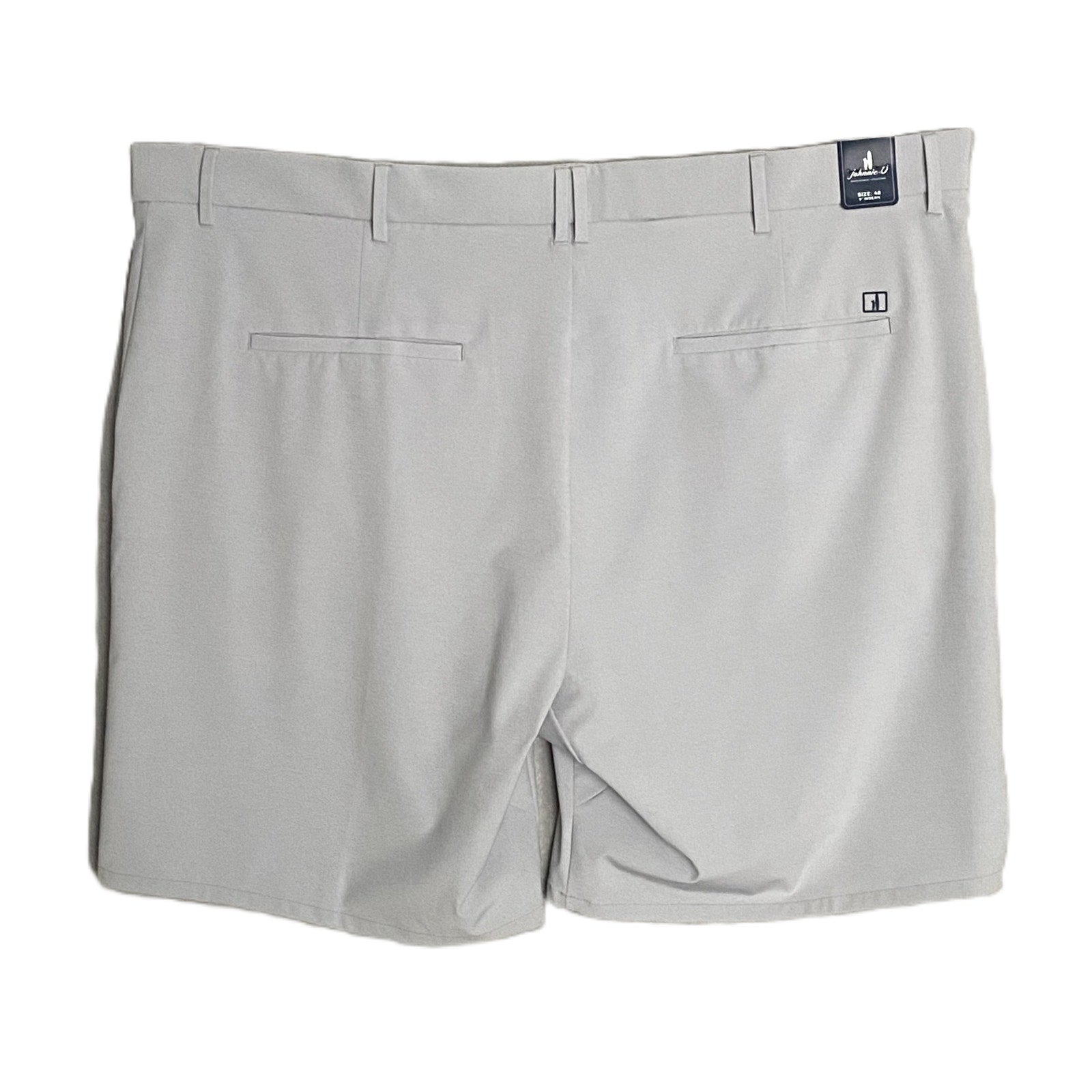 Johnnie-O Mulligan Shorts Men's 48W Big & Tall 9" Inseam Stretch Light Gray