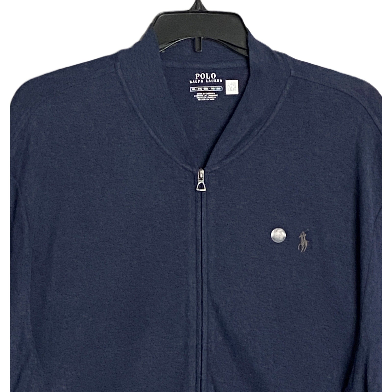 Polo Ralph Lauren Men's XXL Full-Zip Luxury Jersey Baseball Jacket Blue