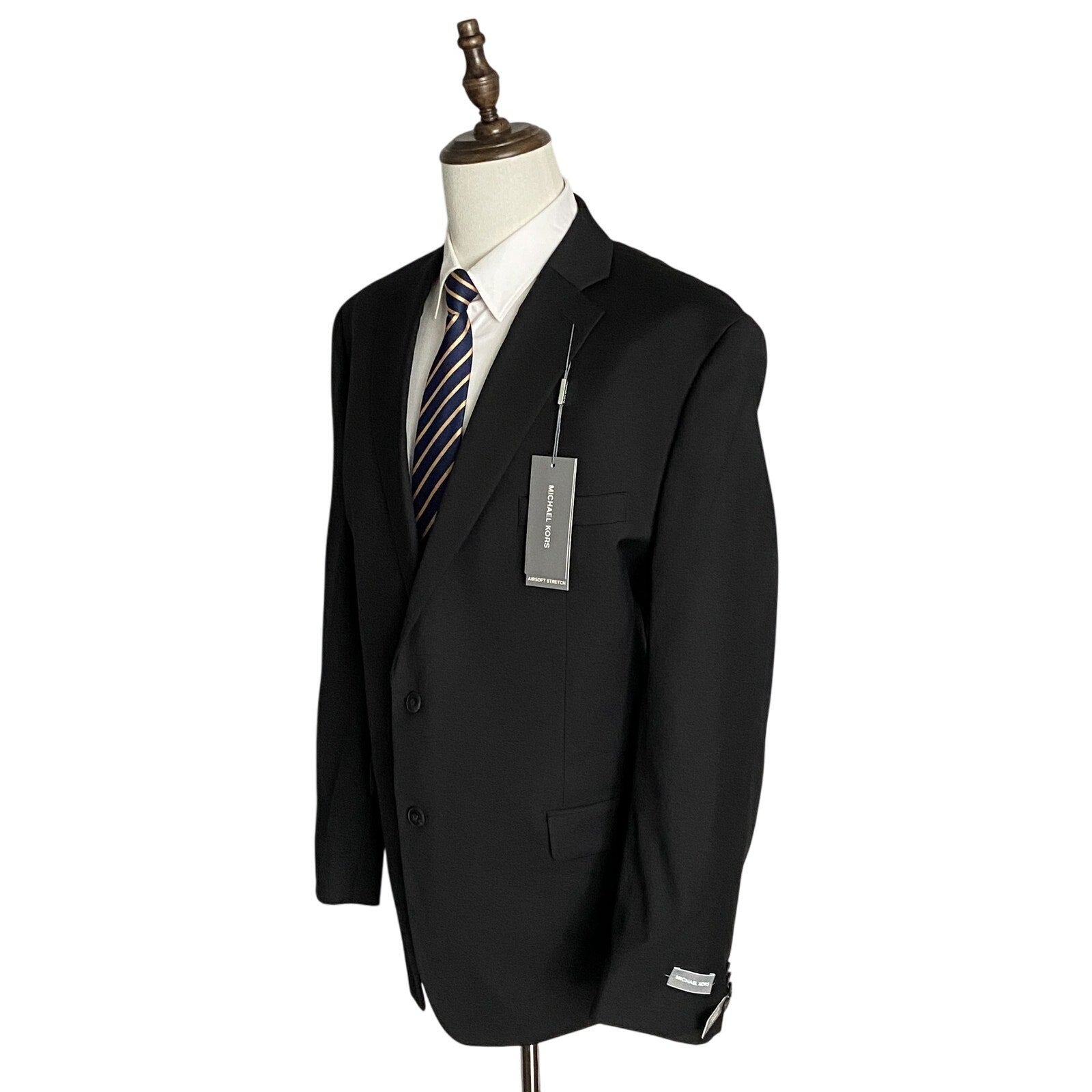 Michael Kors Suit Jacket Men's 50L Modern Fit Airsoft Stretch Solid Black