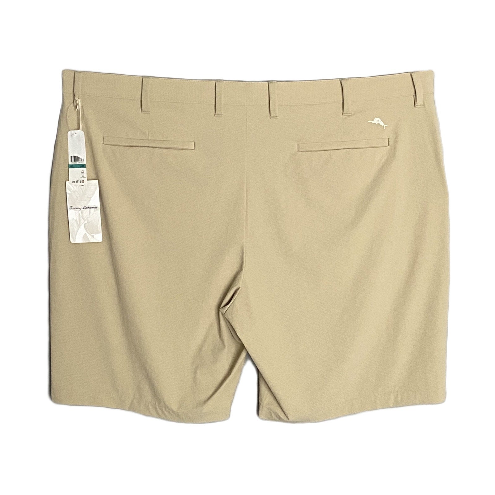 Tommy Bahama Men's 46RG x 10 "Chip Shot Short" Fog Beige 5-Pocket Stretch