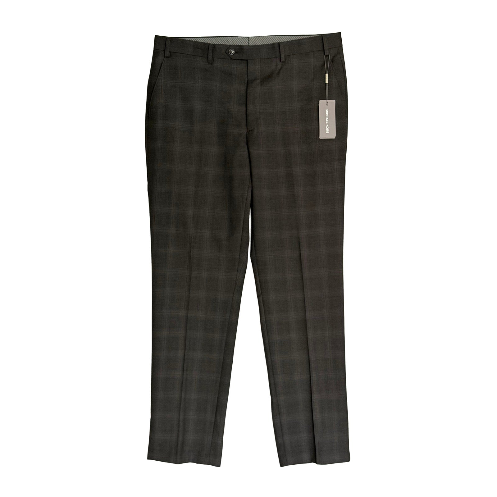 Michael Kors Dress Pants Men's 36"x32" Classic Fit Wool Blend Charcoal/Brown