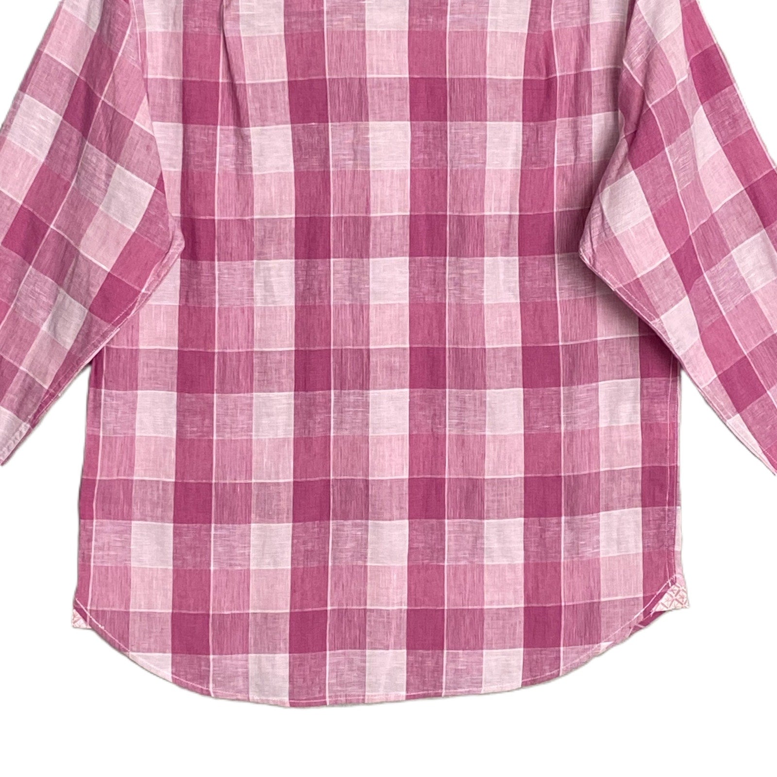 Tommy Bahama Shirt Men's Large "Barbados Breeze Stretch" Pink Linen Blend