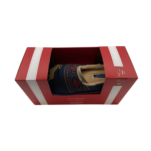 Club Room Men's Cushioned Moose Print Slip On Slippers Size Small 6-7