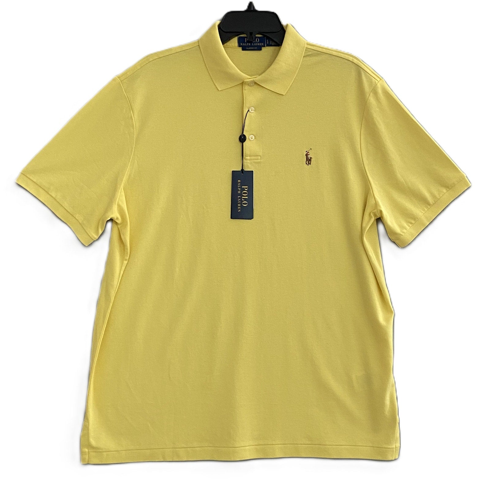 Polo Ralph Lauren Shirt Men's Large Classic Fit Short Sleeve Polo Yellow