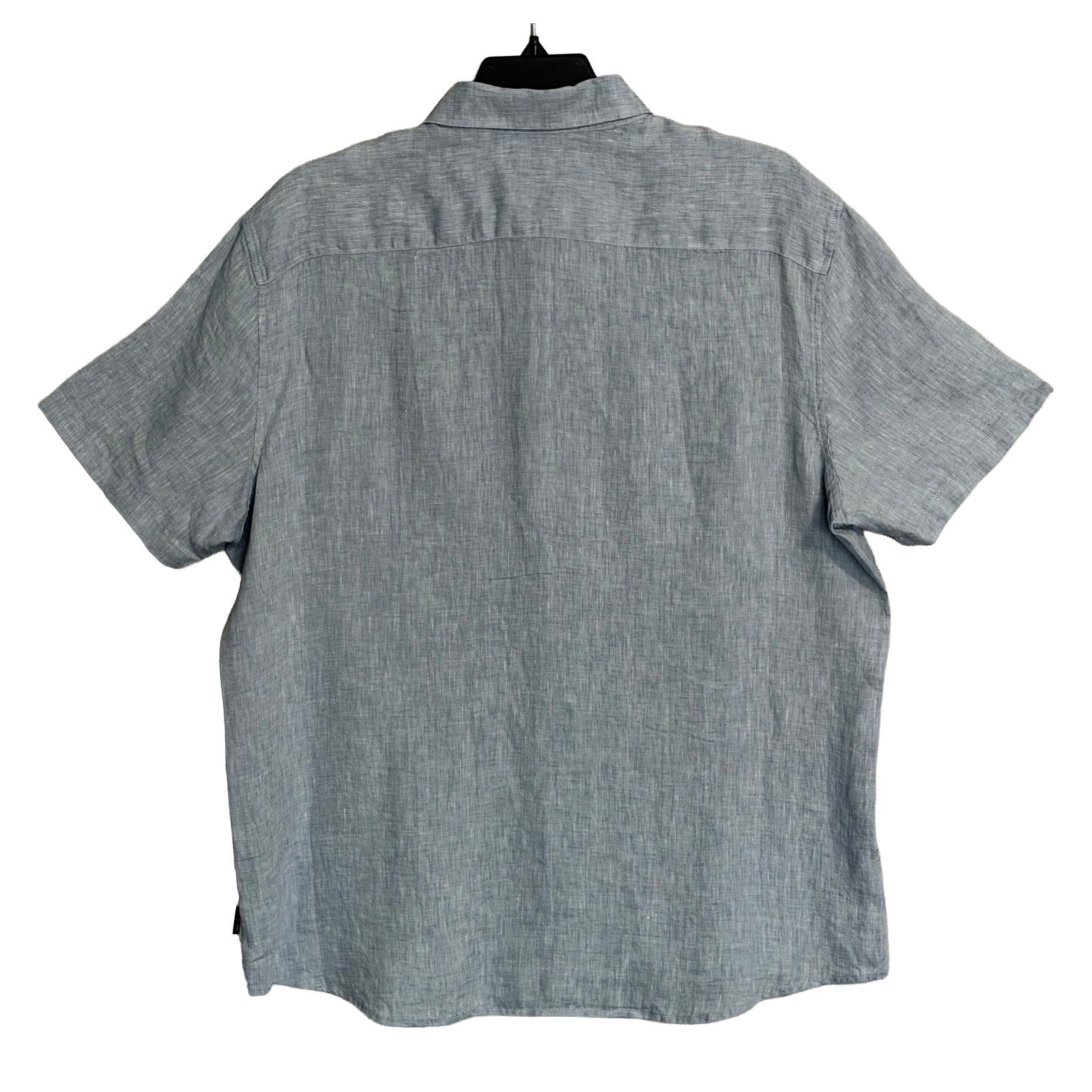 Michael Kors Linen Shirt Men's XXL Slim Fit Short Slv Button-Down Chambray