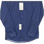 Lucky Brand Men's 15-15.5 34/35 Slim Fit Dress Shirt Blue Geo Print Stretch