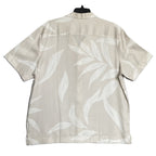 Bugatchi Shirt Men's XXL Classic Fit Camp Collar Short Sleeve Almond Leaf