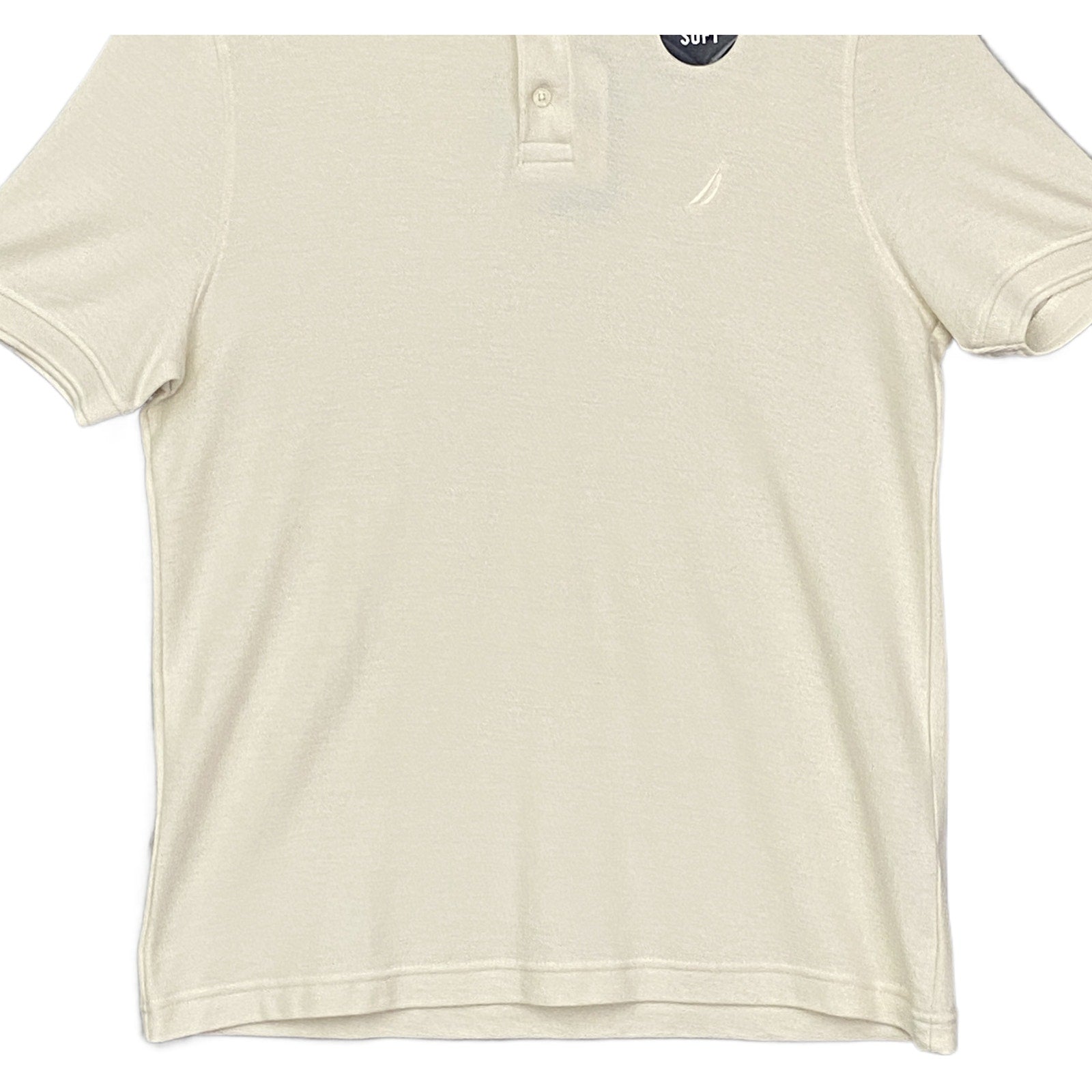 Nautica Polo Shirt Men's Medium Cotton Short Sleeve Cream
