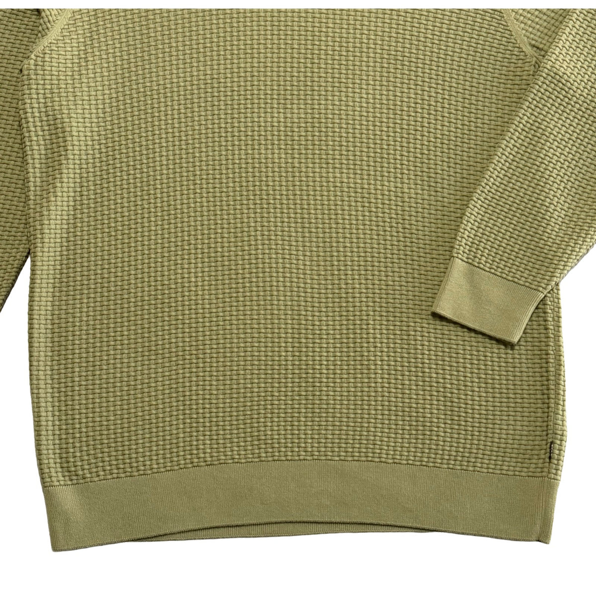 Boss H-Imberto Sweater Men's Long Sleeve Crew Neck Basket-Weave Medium Green