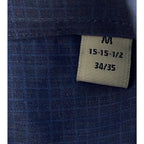 Lucky Brand Men's 15-15.5 34/35 Slim Fit Dress Shirt Blue Geo Print Stretch