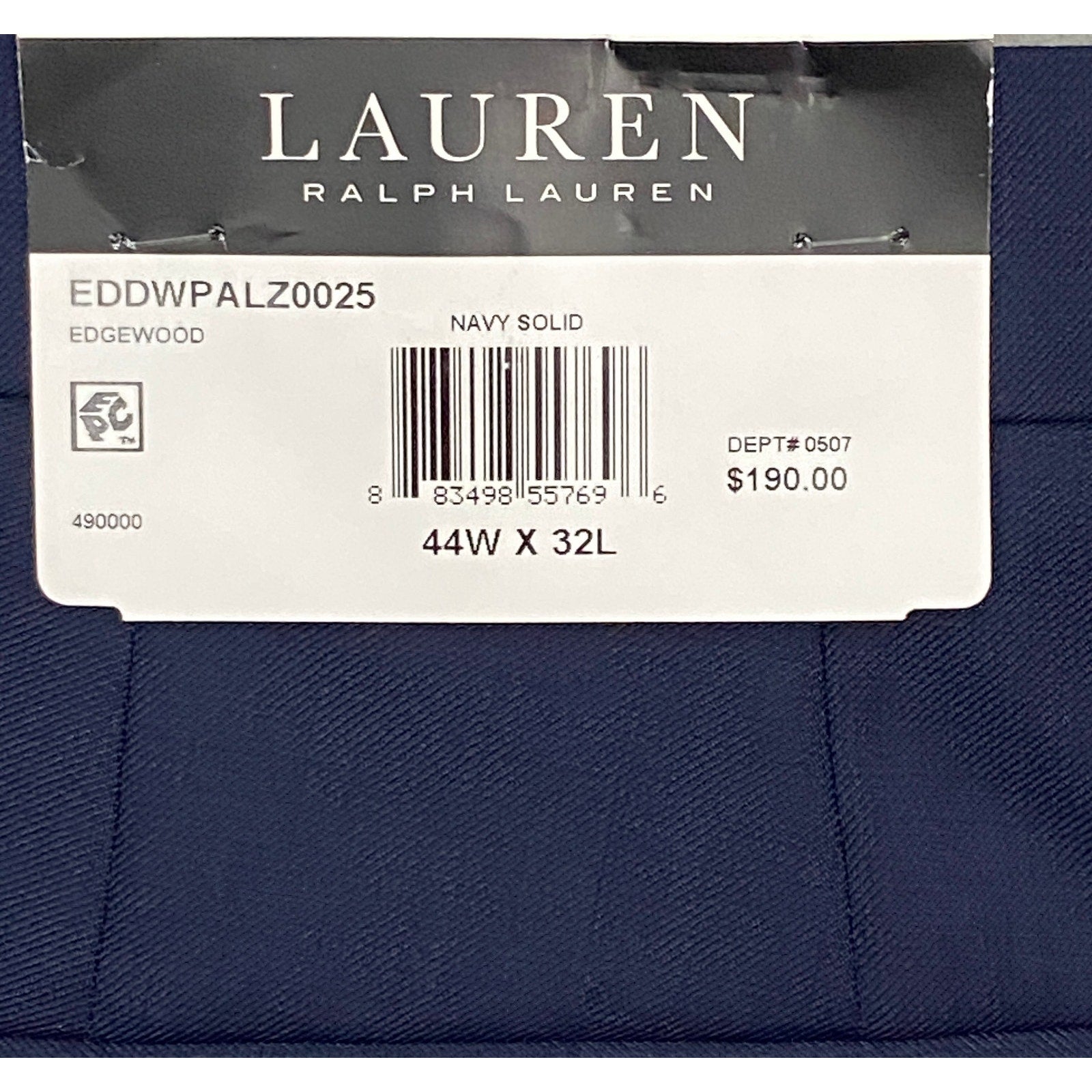 Lauren Ralph Lauren Suit Pant Men's 44x32 Classic Fit Ultraflex Solid Navy