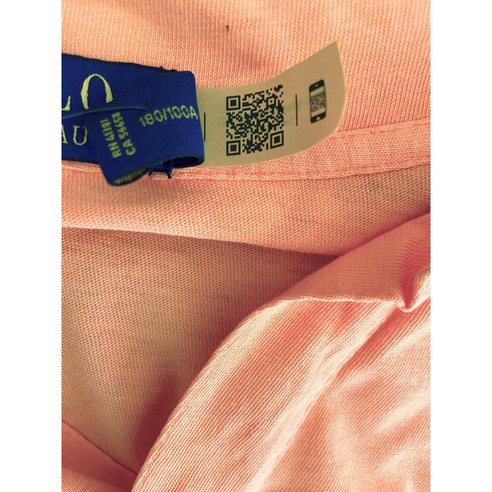 Polo Ralph Lauren Shirt Men's Large Buttonless Polo Cotton Linen Blend Pink