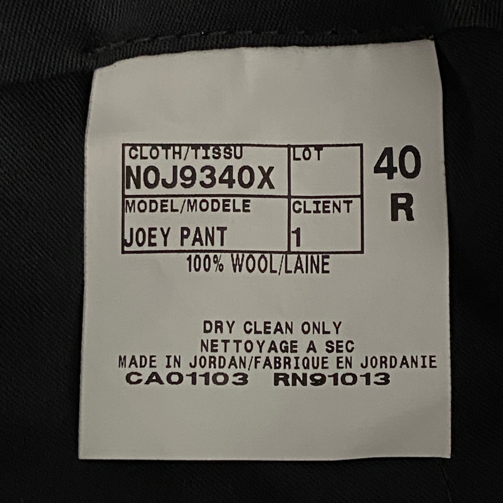 Ted Baker Joey Pants Men's 40R Wool Dress Pant Solid Black Raw Hem