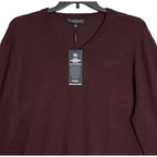 Hart Schaffner Marx Sweater Men's 3XB Big & Tall V-Neck Merino Wool Merlot NWT