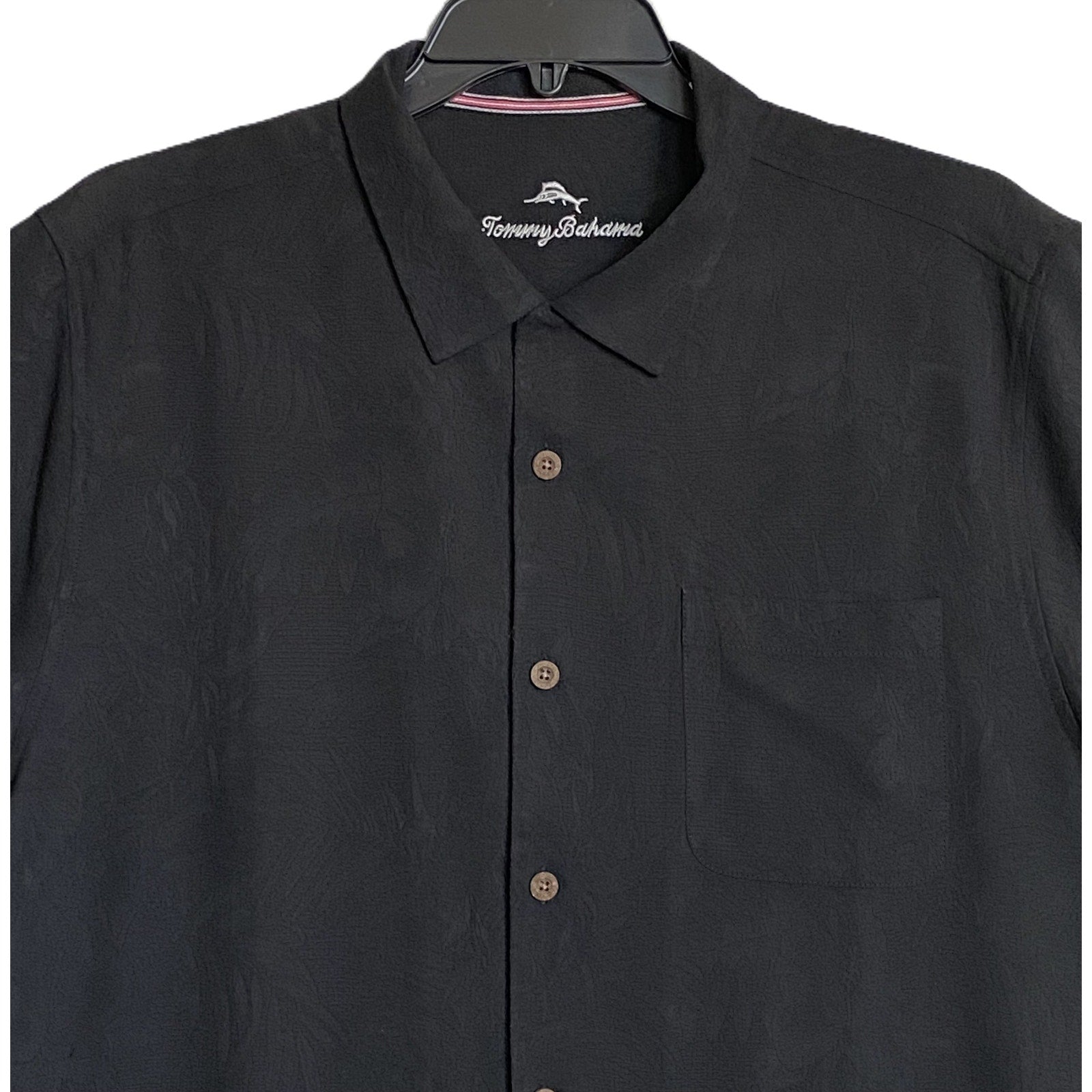 Tommy Bahama Shirt Men's XLT Big & Tall "Tropic Isles" Silk Black Floral NEW