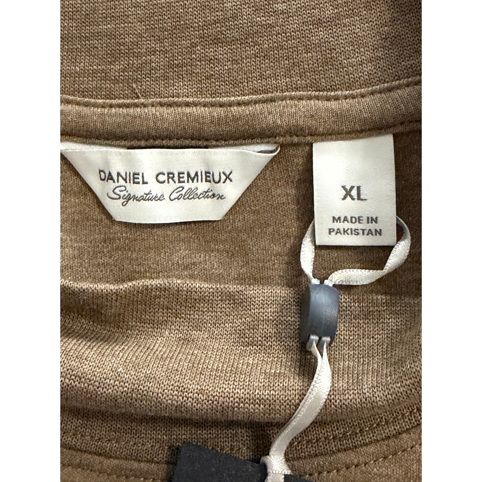 Daniel Cremieux Mock Neck Shirt Signature Solid Interlock Men's XL Brown