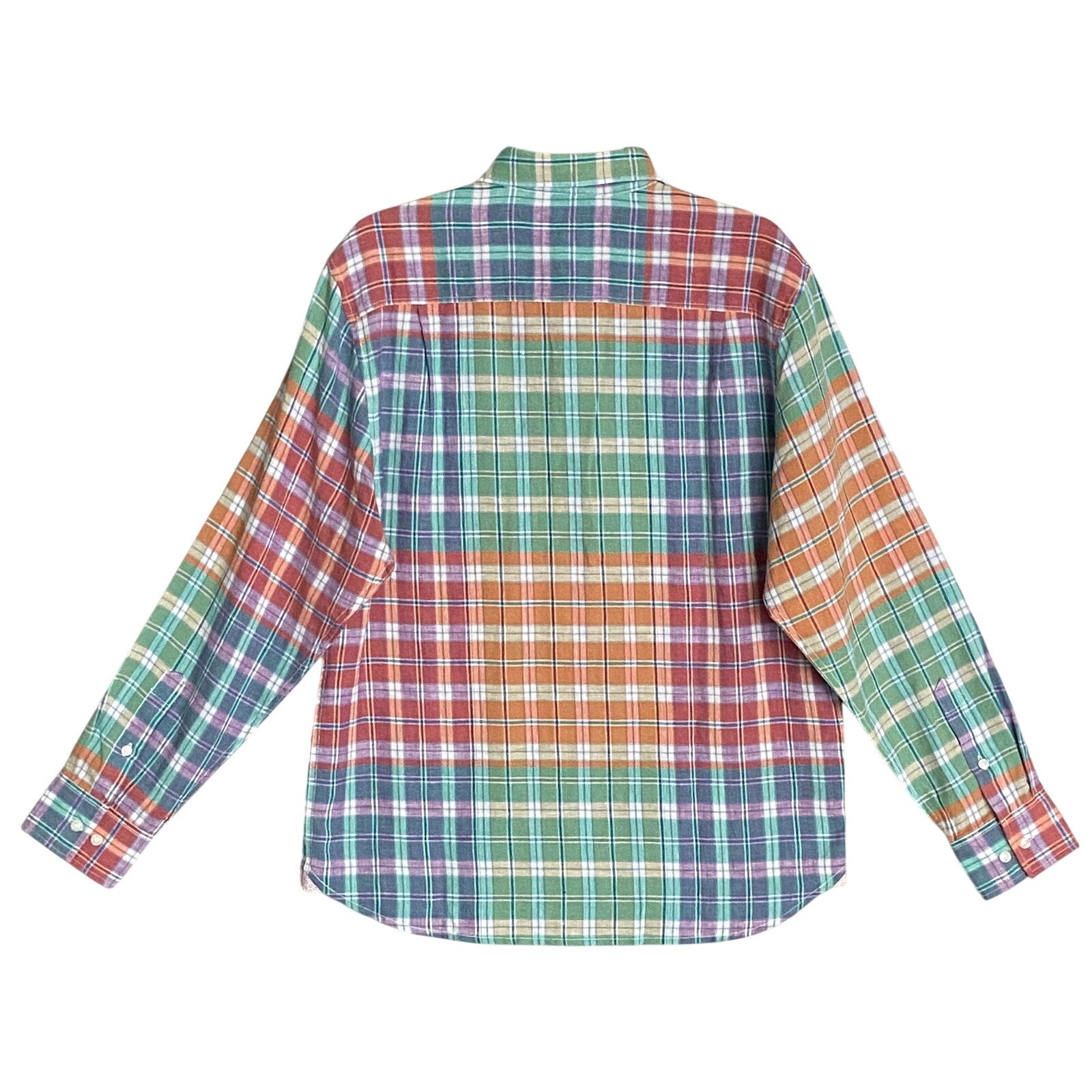 Tommy Bahama Shirt Men's Medium "Barbados Breeze Stretch" Plaid Linen Blend