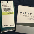 Perry Ellis Portfolio Pants Men's 30"x30" Modern Fit Dress Pants Mood Indigo