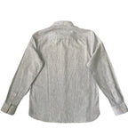 Johnston & Murphy Shirt Men's Small Button-Up Shirt Linen Blend Blue Stripes