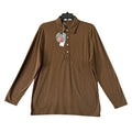 Criquet Polo Shirt Men's XL Long Sleeve Moisture Wicking Quick Dry Single Malt