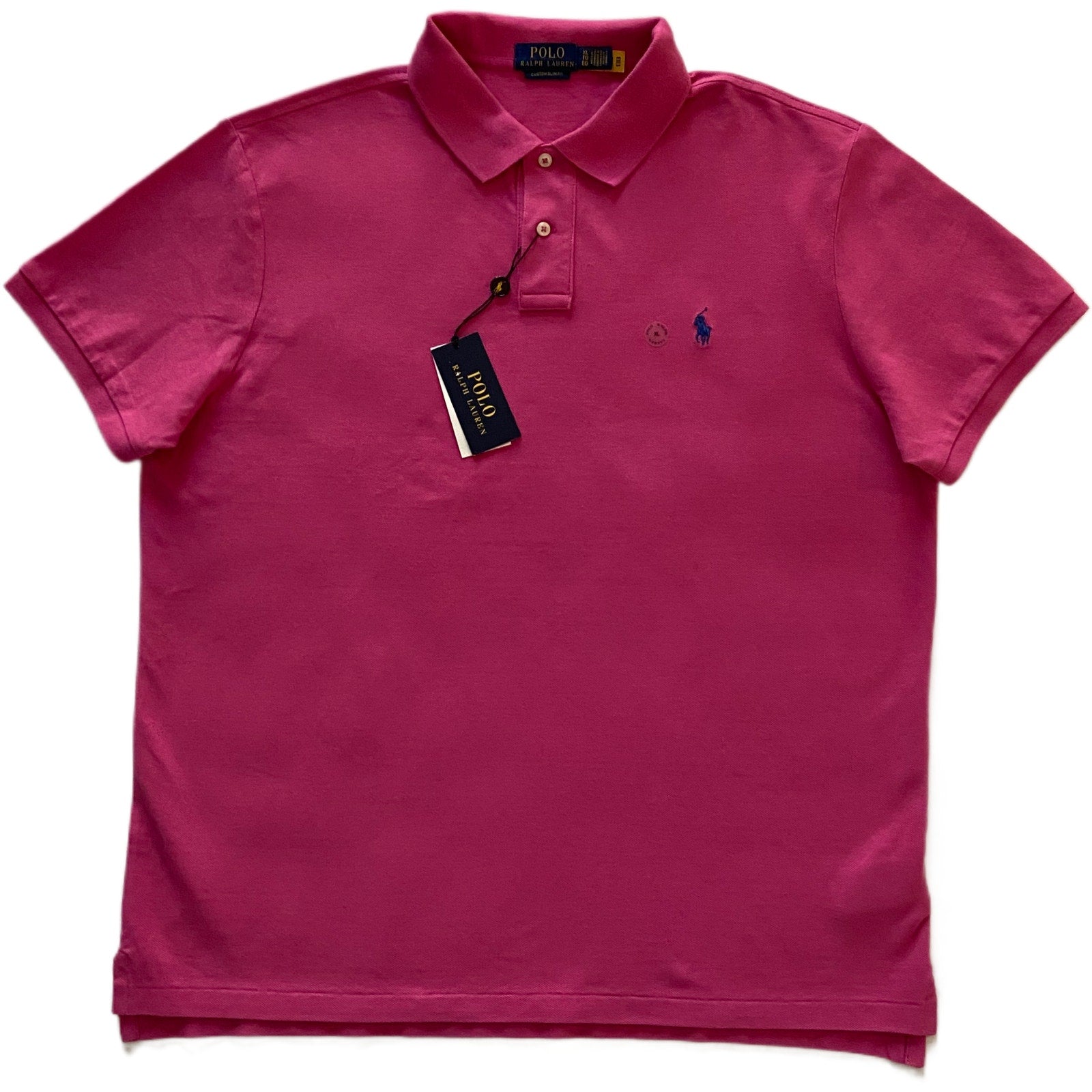 Polo Ralph Lauren Shirt Men's XL Custom Slim Fit Polo Shirt Short Slv Pink